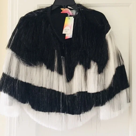 Fringe +Co Black And White Tinsel Jacket - Picture 4 of 12